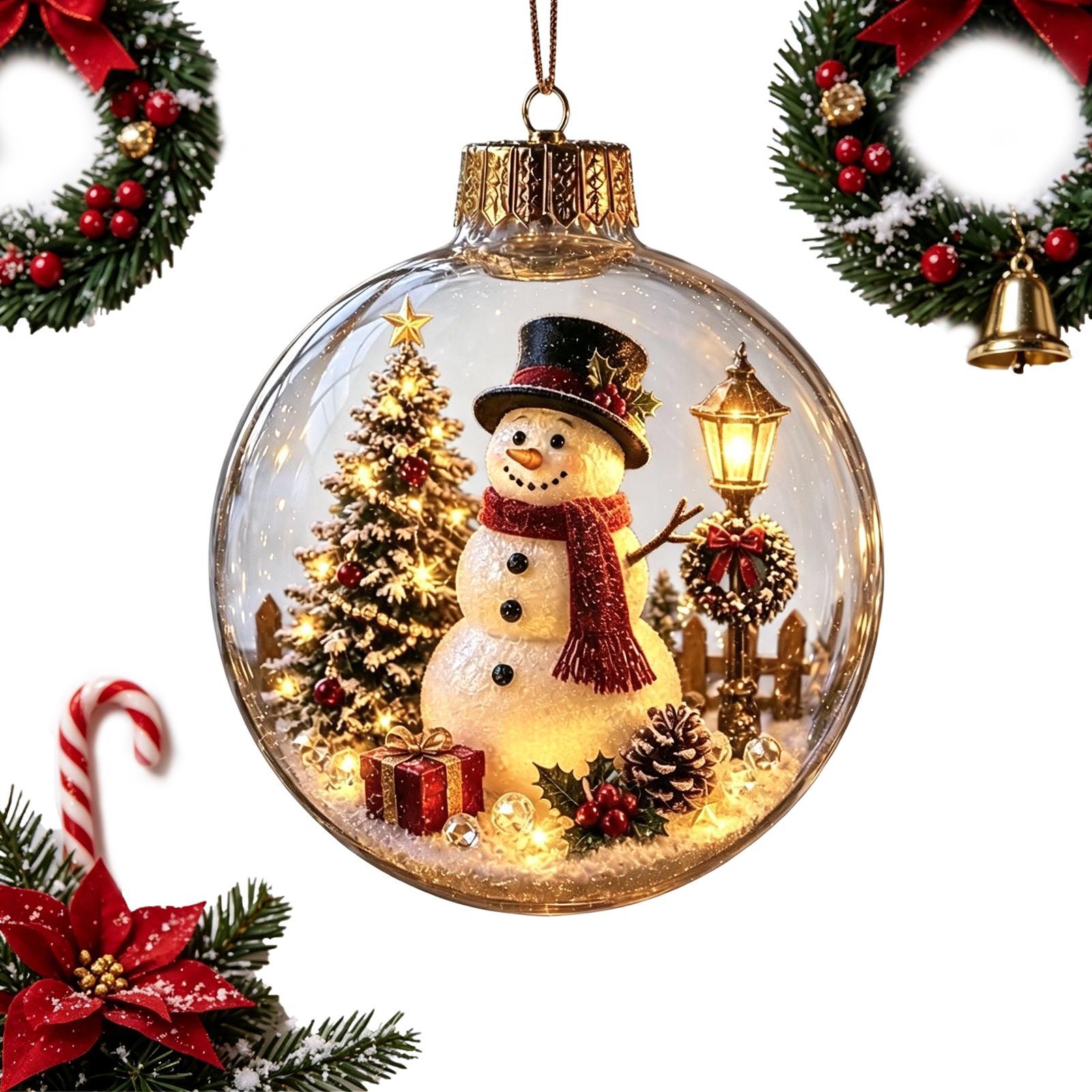 Outdoor Lighting Effects - Glowing Christmas Diorama Ornament, Clear Acrylic
