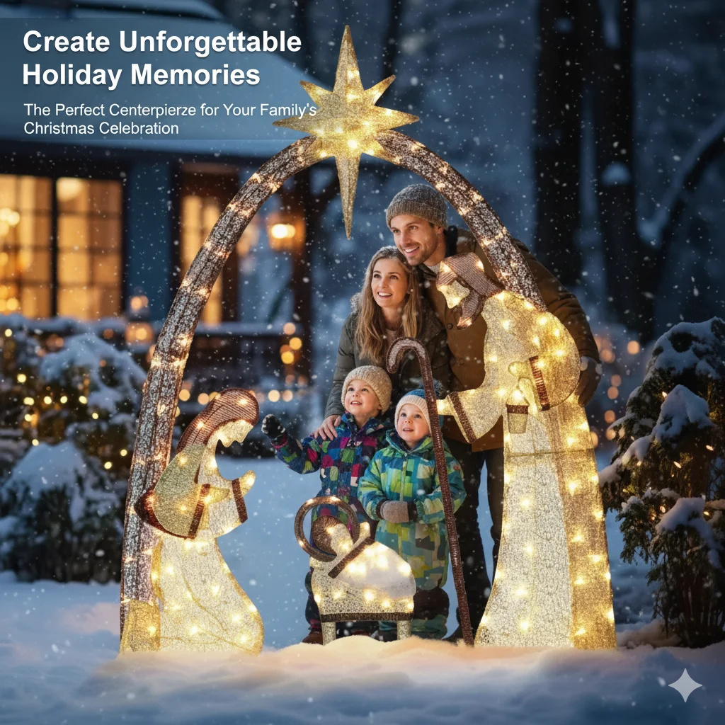 5.5FT Christmas Nativity Scene - Outdoor Lighting Effects recension och pris