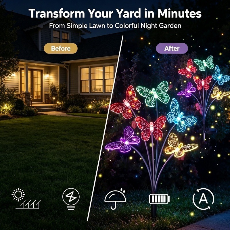 Solar Powered Butterfly Lights - Outdoor Lighting Waterproof recension och pris
